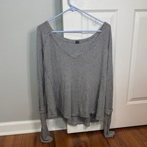 We The Free Charcoal Long Sleeve Top